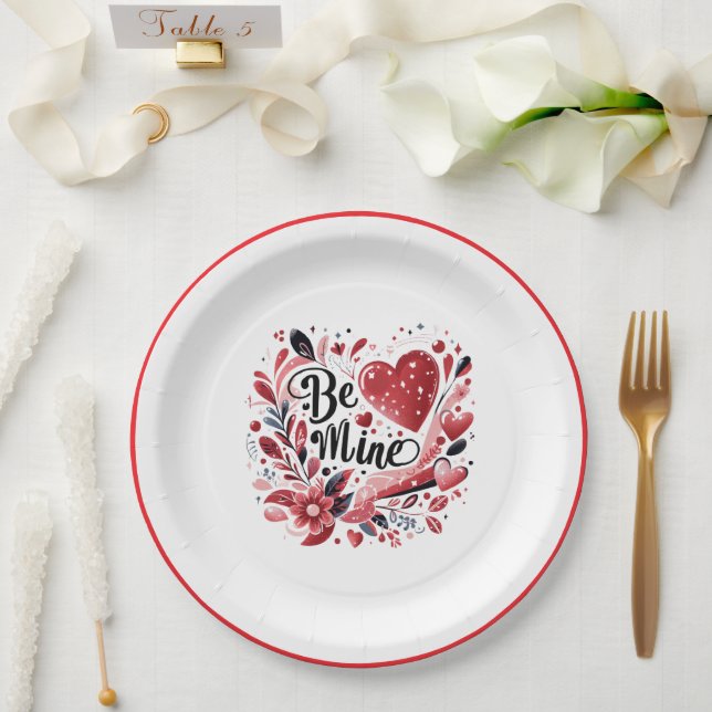 Be Mine Paper Plate Pappteller (Hochzeit)