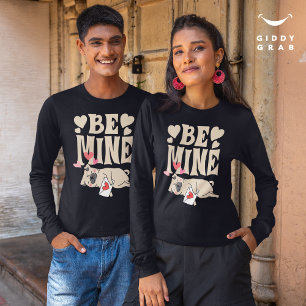 Be Mine: Valentinas lustiger Niedlicher Mops und L T-Shirt