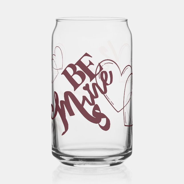 Be Mine Valentine Can Glass Dosenglas (Vorderseite)
