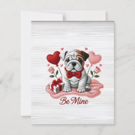 Be Mine Valentine English Bulldog Stationery Set
