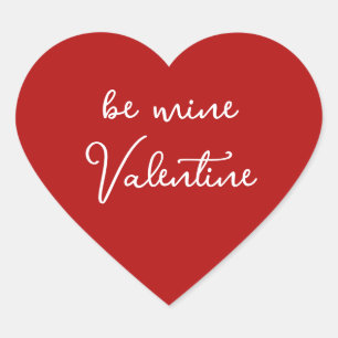be mine Valentine, niedliche Liebe Sprichwort Herz Herz-Aufkleber