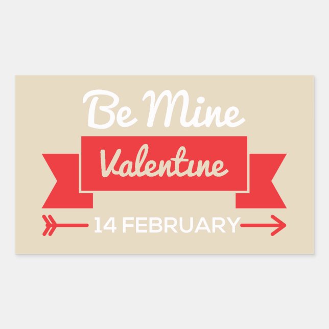 Be Mine Valentine Rechteckiger Aufkleber (Vorderseite)