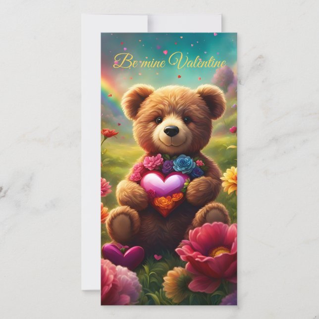 Be mine Valentine Teddy 1 Feiertagskarte (Vorderseite)