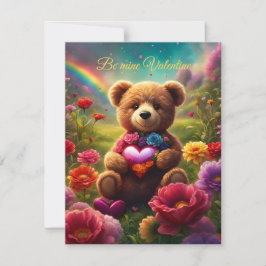 Be mine Valentine Teddy 1 Mitteilungskarte