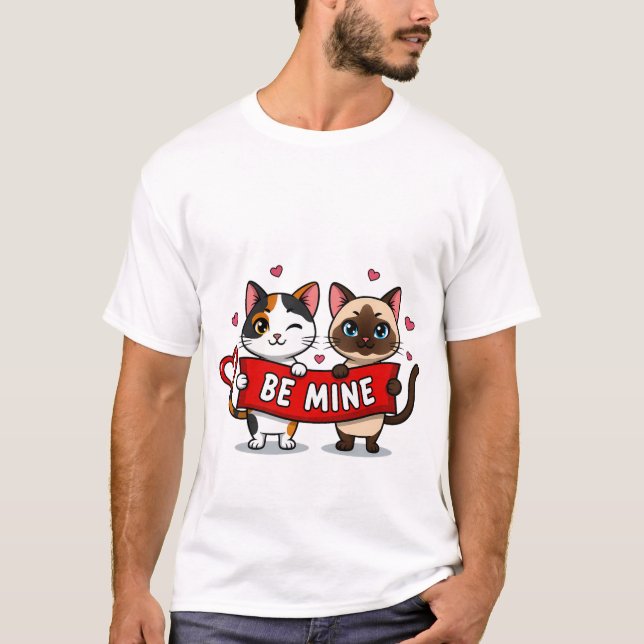 BE MINE Valentine's Cats | Cute Kittens with Love T-Shirt (Vorderseite)