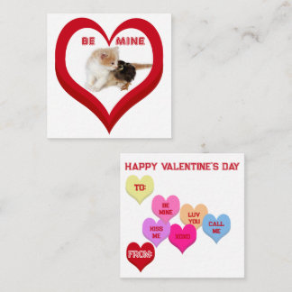 BE MINE Valentine's Critters Conversation Hearts Mitteilungskarte