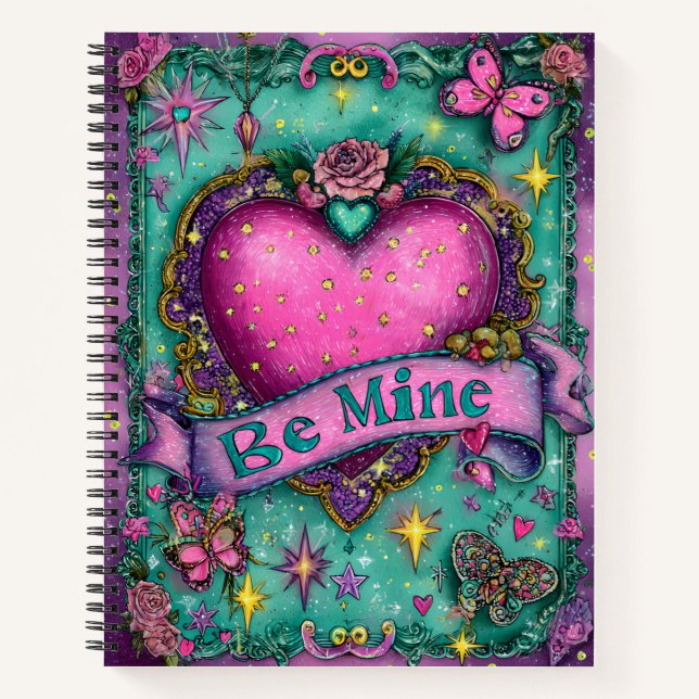 Be Mine Valentines Spiral Notebook Notizbuch (Vorderseite)