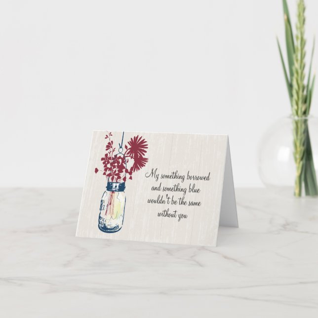 Be My Bridesmad - Mason Jar & Wildblumen Einladung (Vorderseite)