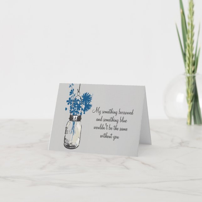 Be My Bridesmad - Mason Jar & Wildblumen Einladung (Vorderseite)