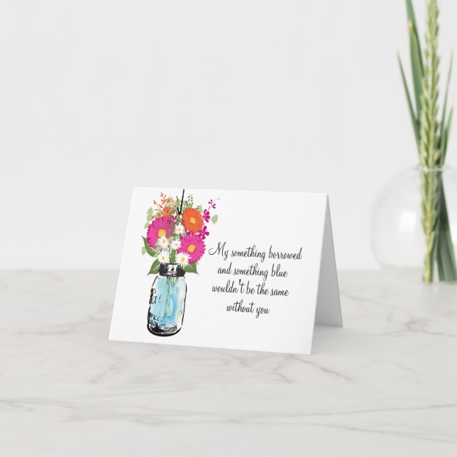 Be My Bridesmaid Mason Jar Gerber Daisies Einladung (Vorderseite)