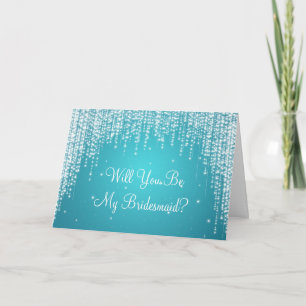Be My Bridesmaid Night Dazzle Blue Einladung