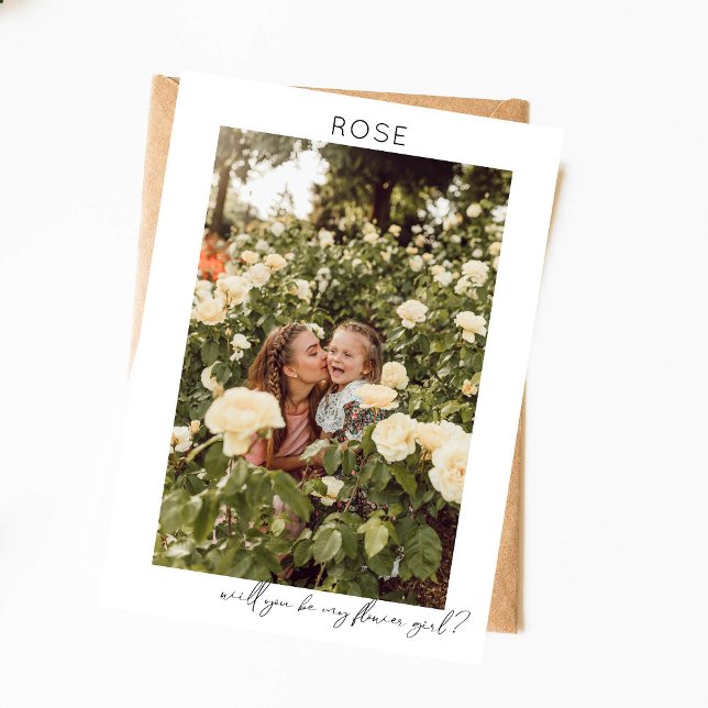 BE My Flower Girl Foto Vorschlag Calligraphy V Einladung (Von Creator hochgeladen)