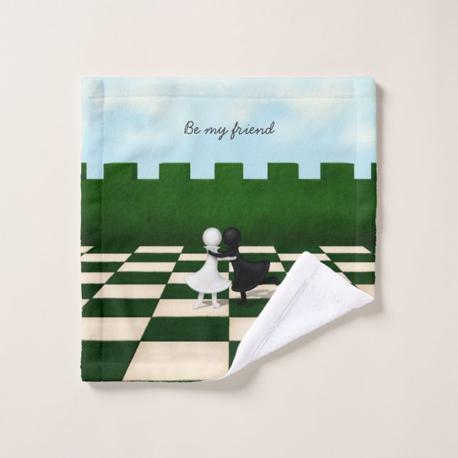 "Be my friend" Schachfiguren der internationalen F Waschlappen (Waschlappen)