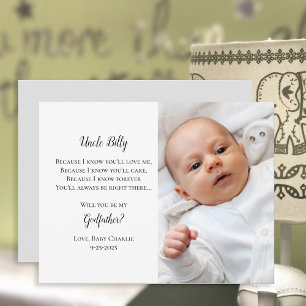 Be My Godfather Proposal Photo Invite Einladung