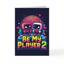 Be My Player 2 Greeting Card – Cute Gamer Love