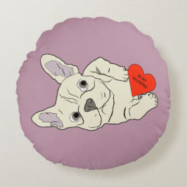 Be my Valentine, dog Rundes Kissen