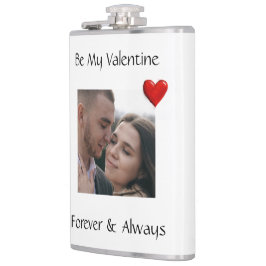 Be My Valentine Flask Custom Vinyl Wrap with Photo Flachmann