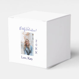 Be my valentine love name purple year photo simple geschenkschachtel