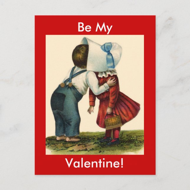 Be My Valentine Postcard Feiertagspostkarte (Vorderseite)