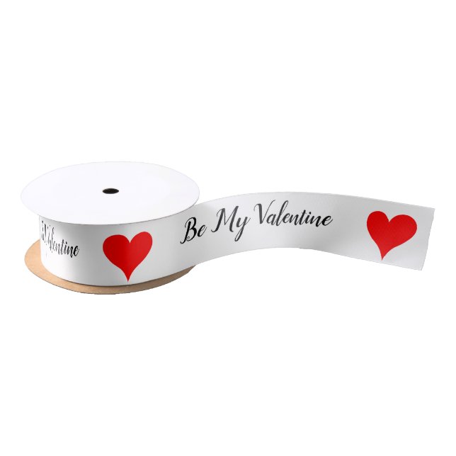 Be My Valentine Red Hearts 1.5 INCH Satinband (Spule)