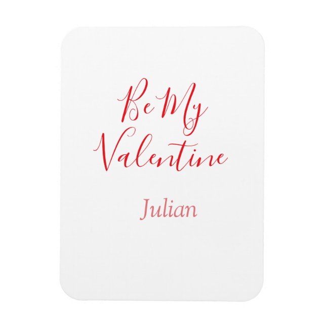 Be my valentine red name elegant love couple  magnet (Vertikal)