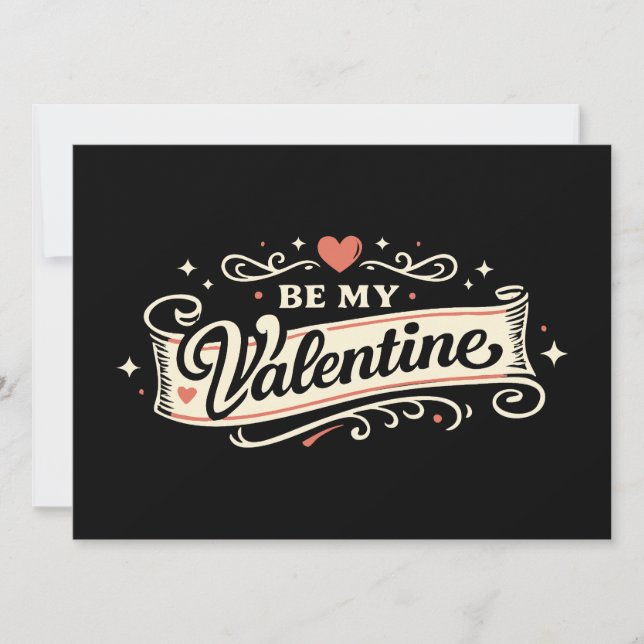 Be My Valentine Retro Love Karte (Vorderseite)