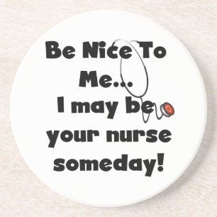 Be Nice Nurse T - Shirt und Geschenke Getränkeuntersetzer