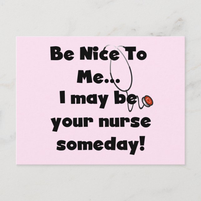 Be Nice Nurse Tshirts und Geschenke Postkarte (Vorderseite)