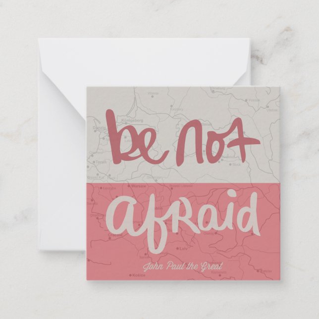 Be not afraid mitteilungskarte (Vorderseite)