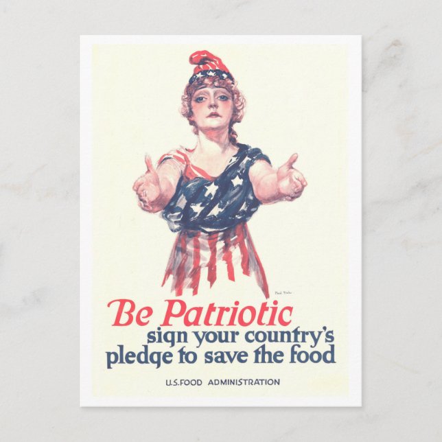 "Be Patriotic: Rett Food" WWI Poster Postkarte (Vorderseite)