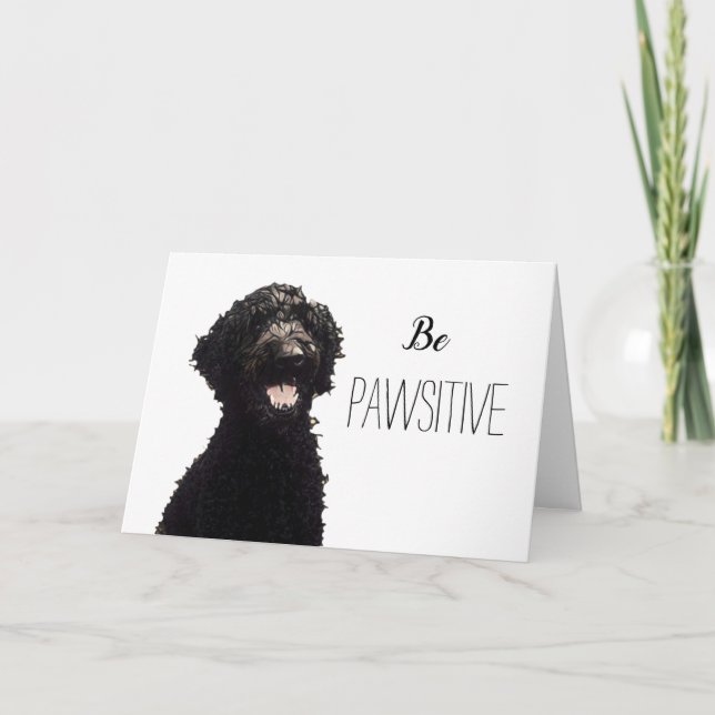 Be Pawsitive - Labradoodle Karte (Vorderseite)