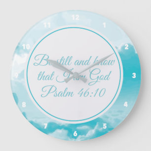 Be Still and Know Beautiful Christian Bible Verse Große Wanduhr