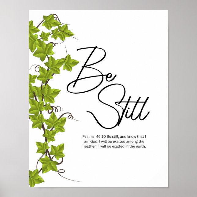 Be Still and Know Psalm 46:10 Christian Wall Poster (Vorne)