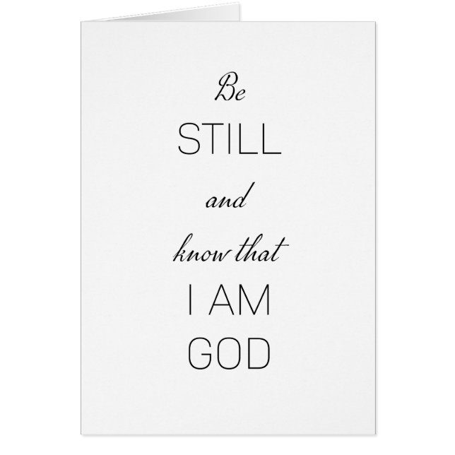 Be still and know that I am God (Vorne)
