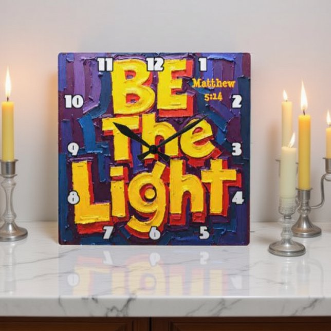 Be the Light Artwork Quadratische Wanduhr (Von Creator hochgeladen)