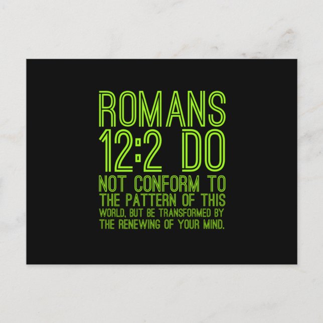 Be transformed Bible Jesus Christian religious quo Postkarte (Vorderseite)