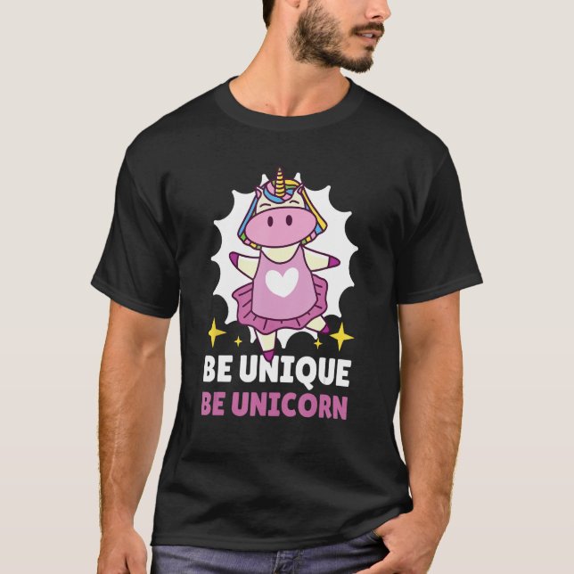 Be Unique Be Unicorn 3 T-Shirt (Vorderseite)