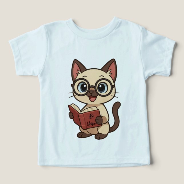 Be Unique - Cute cat T-shirtfor Kids (Design Vorderseite)