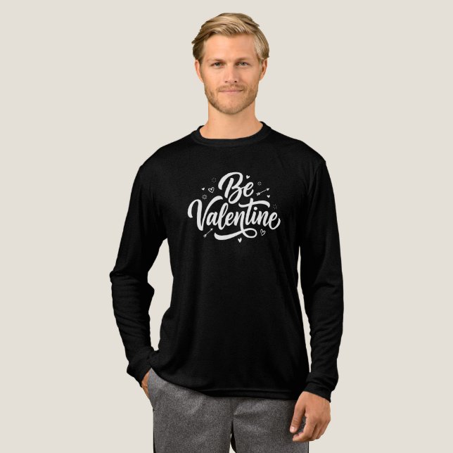 Be Valentine Bold Minimal Typography  Tri-Blend Shirt (Volle Vorderseite)