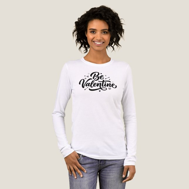 Be Valentine Bold Minimal Typography  Tri-Blend Shirt (Vorderseite voll)