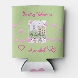 Be Valentine Watercolor Paris Eiffel Tower PHOTO Dosenkühler