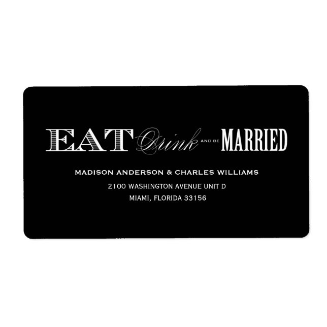 & BE VERHEIRATET | ADRESSE ETIKETTIEREN (Vorne)