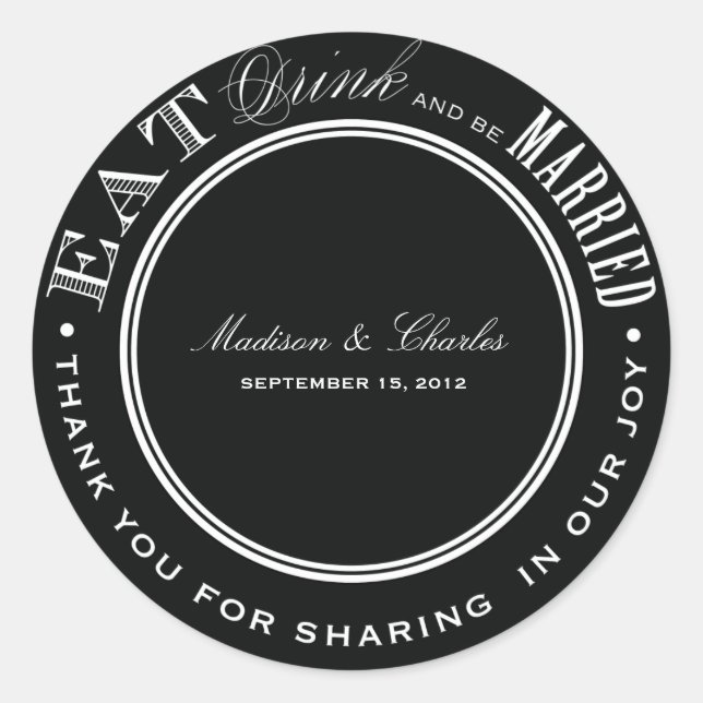 & BE VERHEIRATET | FAVOR STICKERS (Vorderseite)