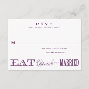 & BE VERHEIRATET   UAWG 3,5 x 5 RSVP Karte