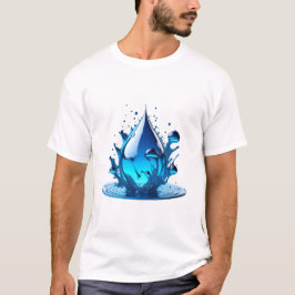 "Be Water" Drop Design Hochwertige Qualität T-Shirt