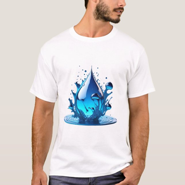 "Be Water" Drop Design Hochwertige Qualität T-Shirt (Vorderseite)