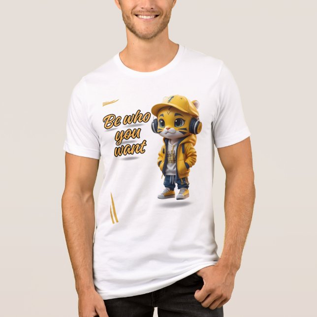 BE WHO YOU WANT" Inspirational Adult T-Shirt Mo Tri-Blend Shirt (Vorderseite)