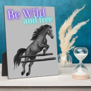 Be Wild and Free Horse Jumping Fotoplatte