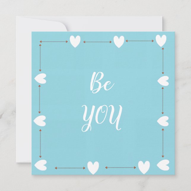 Be You Card – Blue Self Love Inspirational Card (Vorderseite)