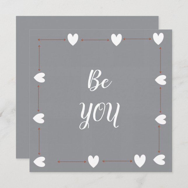 Be You Card – Minimal Motivational Greeting Card (Vorne/Hinten)